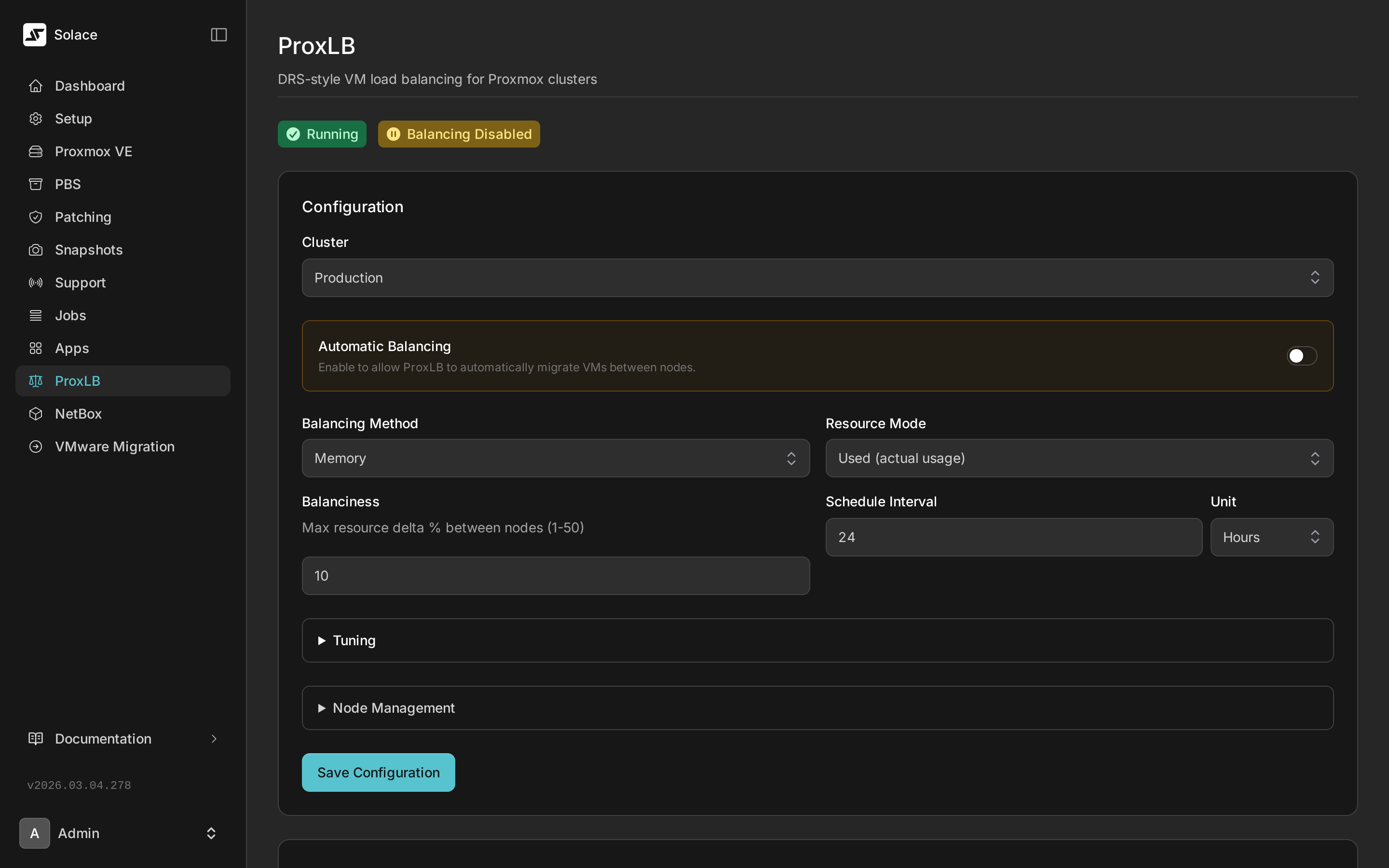ProxLB load balancing