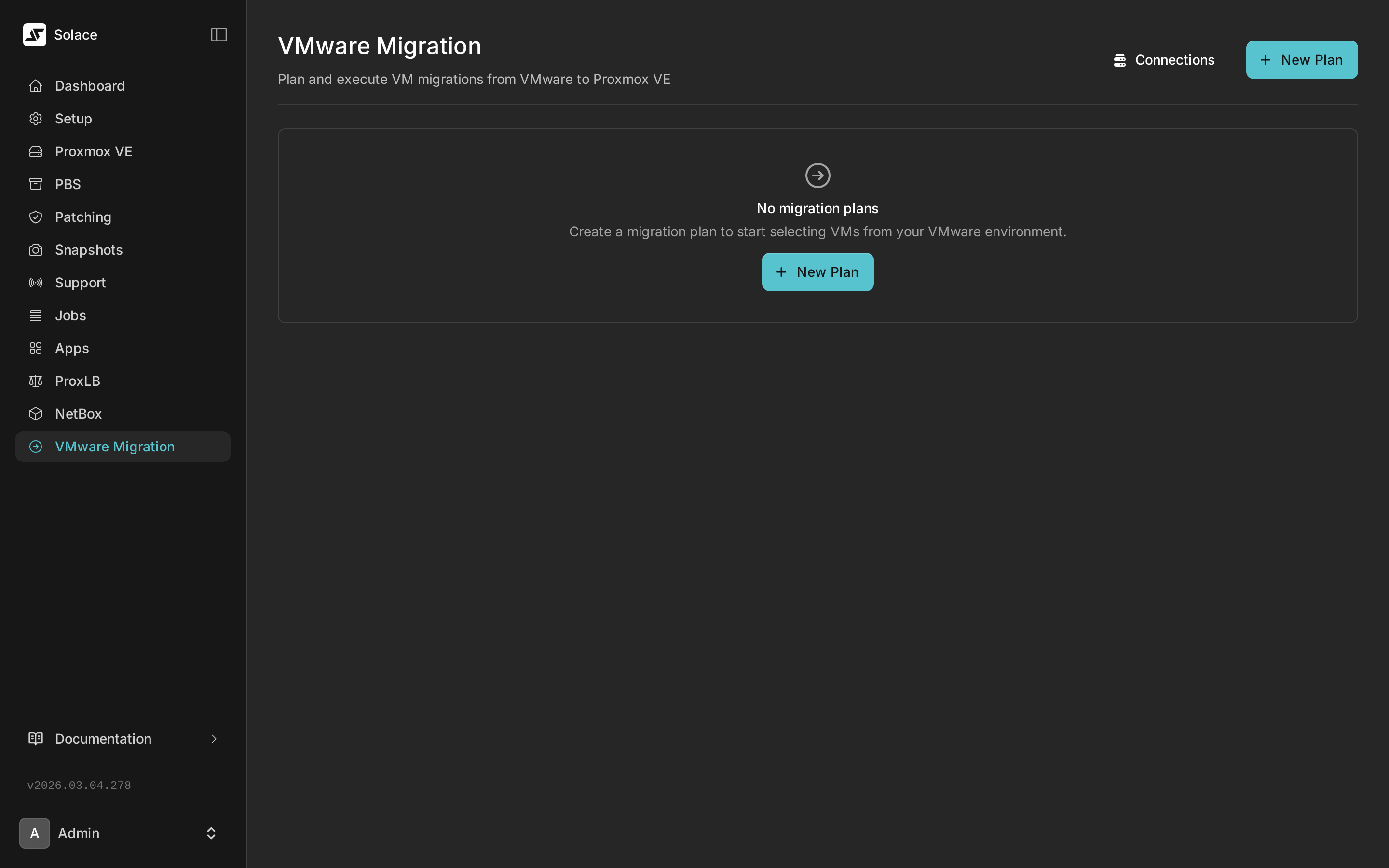 VMware migration plans