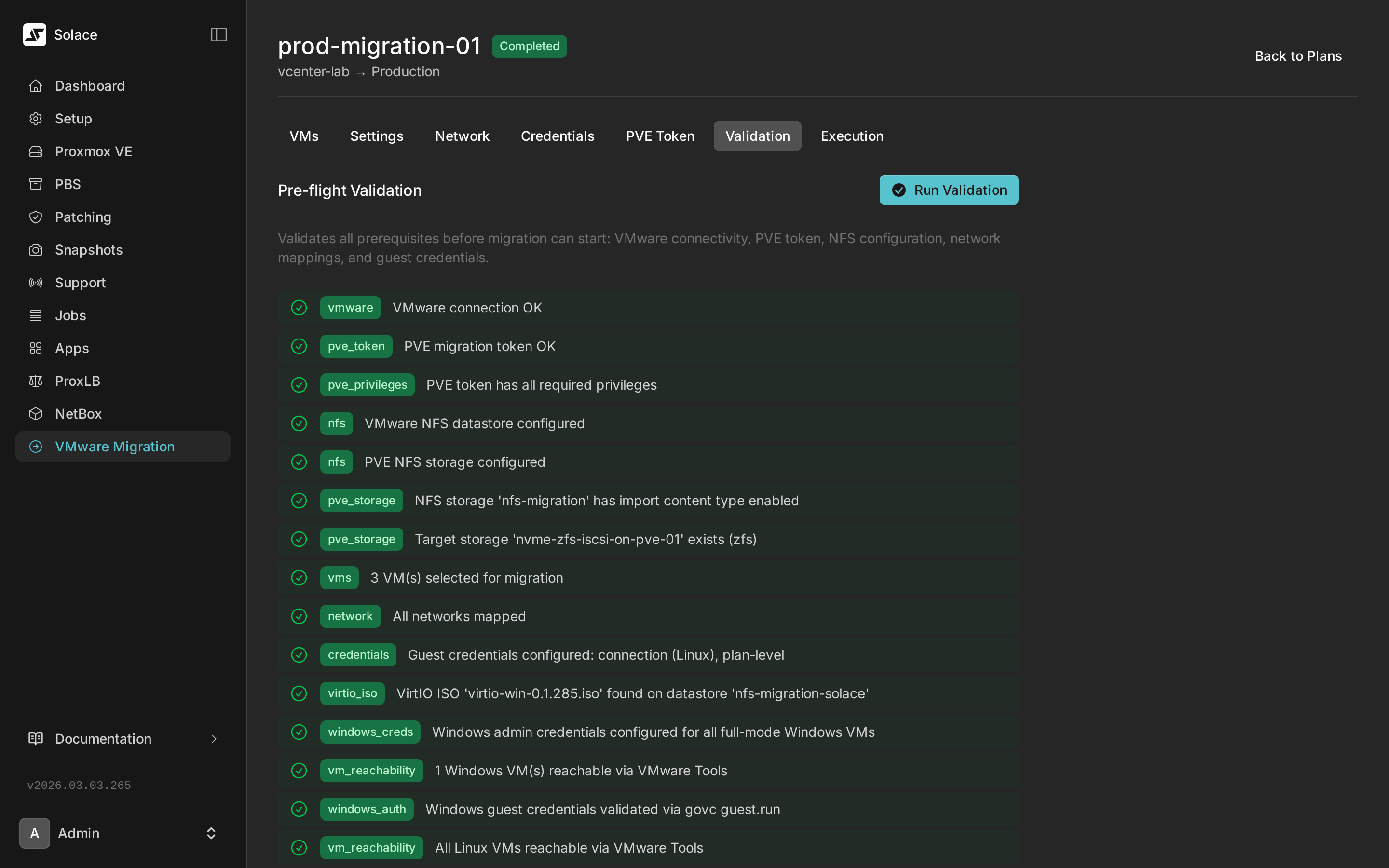 Pre-flight validation