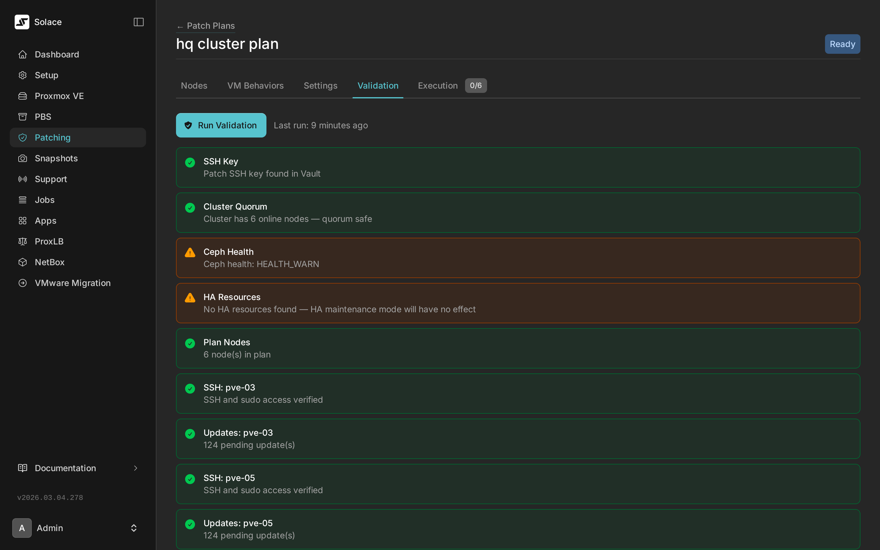 Patch plan validation