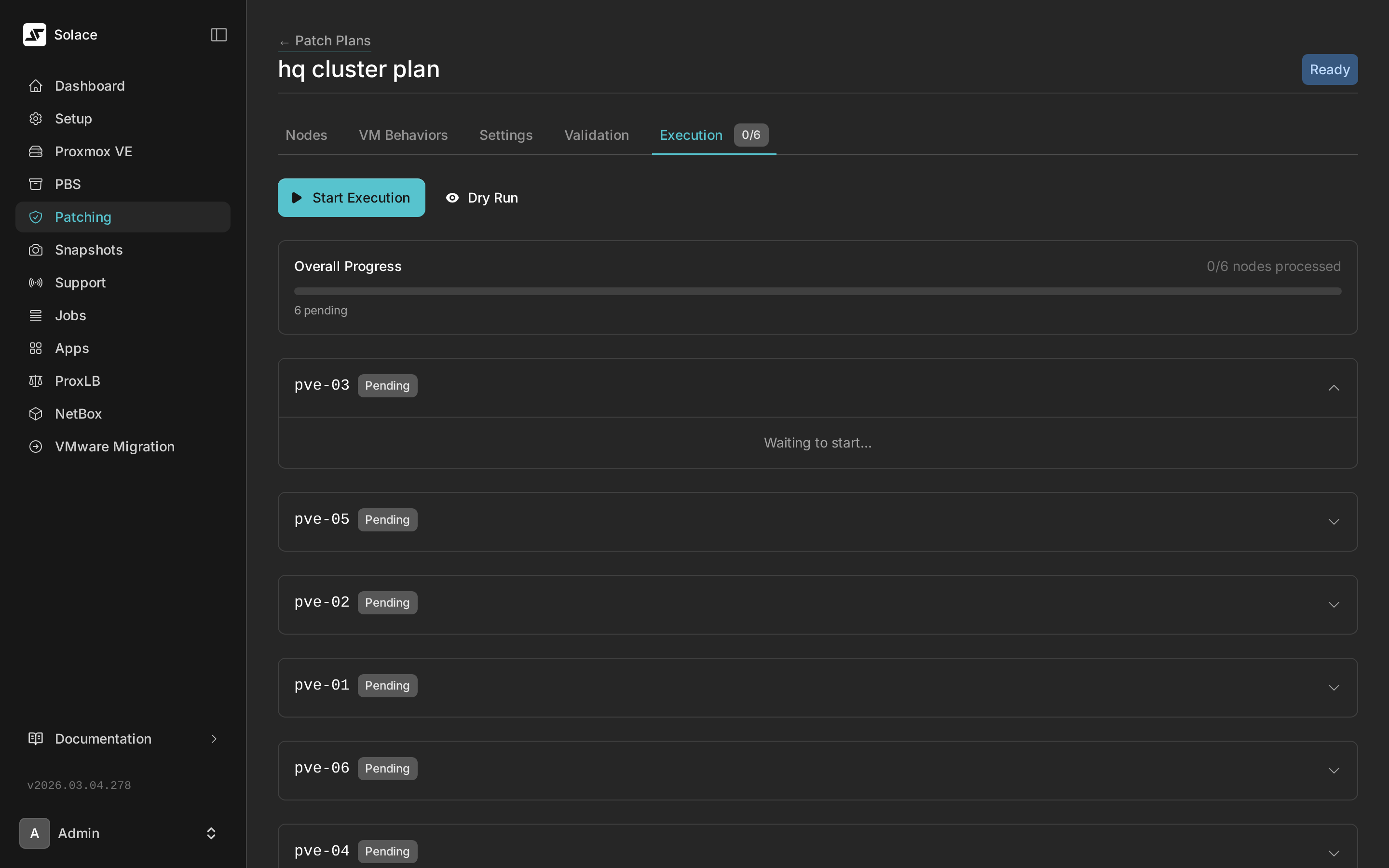 Patch execution detail